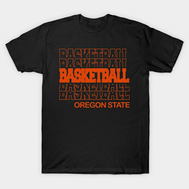 Basketball Oregon State in Modern Stacked Lettering T-Shirt by tropicalteesshop